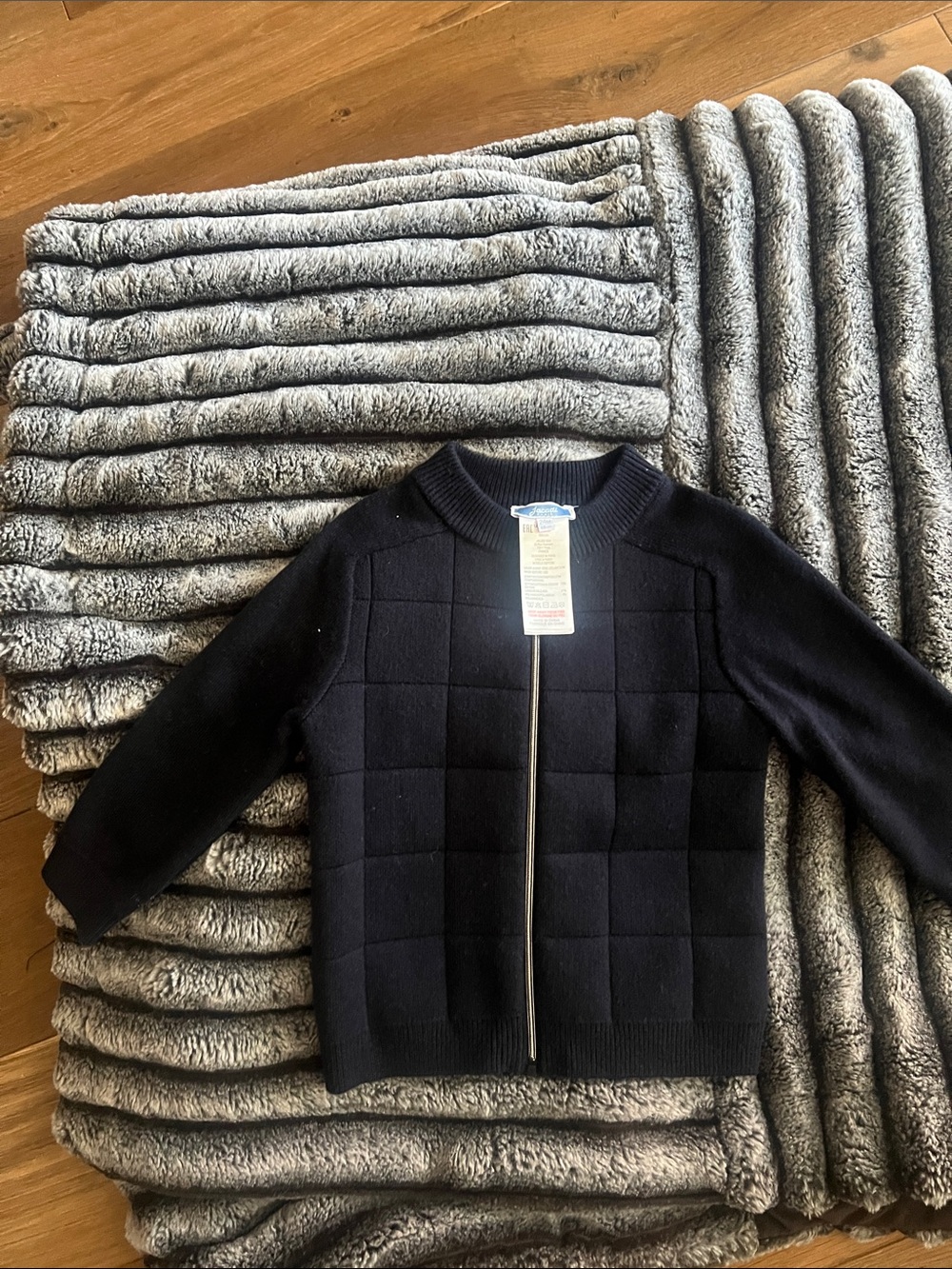 Jacadi Navy Quilted Zip-Front Kids Jacket